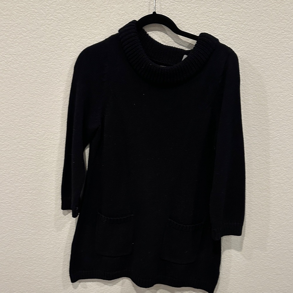 Elegant Black Cowl Neck Sweater